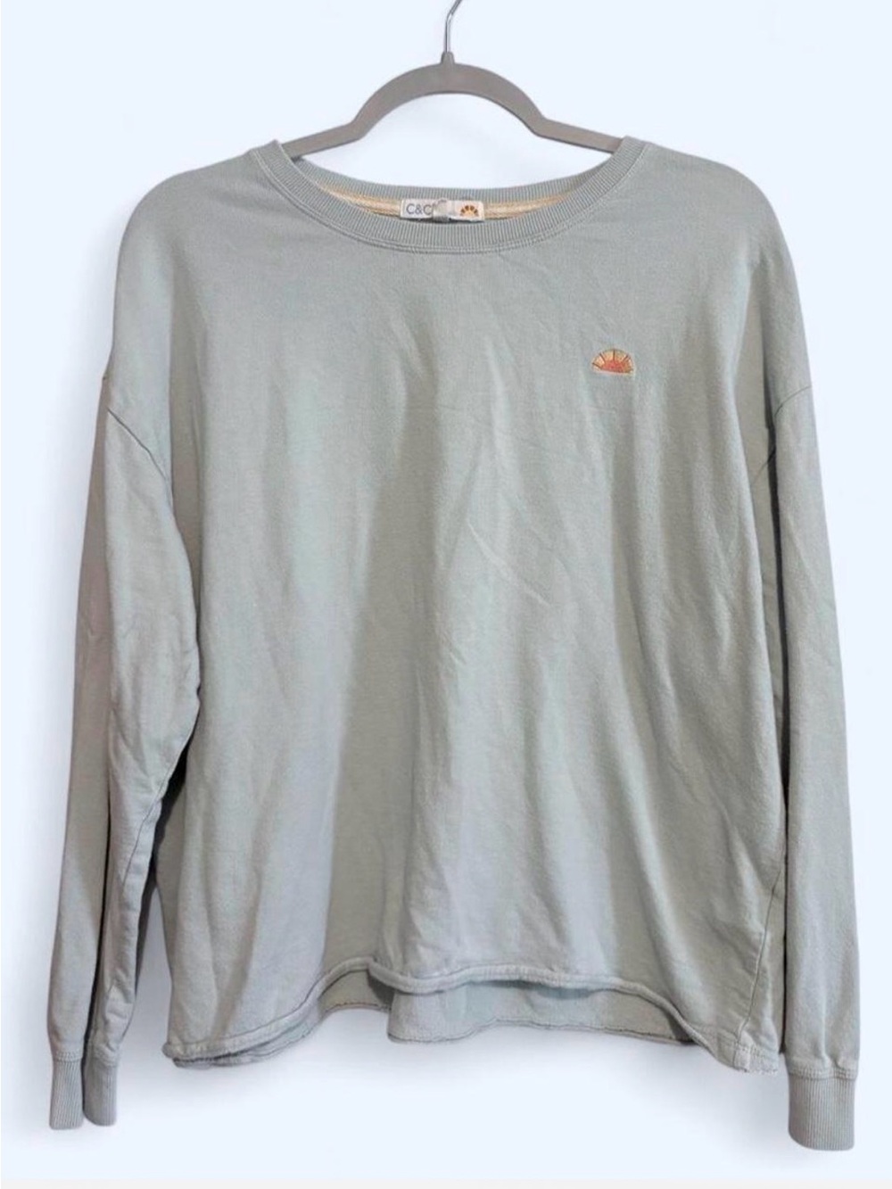 C&C California Sage Crewneck Sweatshirt with embroidered sun